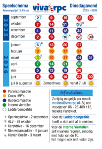 Schema seizoen 2025-2026