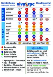 Schema seizoen 2025-2026